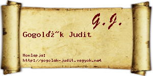 Gogolák Judit névjegykártya